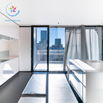 the essence of contemporary urban living in downtown Tokyo with a minimalist loft bathed in natural light, adorned with sleek furniture and floor-to-ceiling windows offering breathtaking views of the city's bustling skyline
