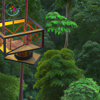 An image showcasing a stunning eco-friendly treehouse nestled amidst lush rainforest in Costa Rica