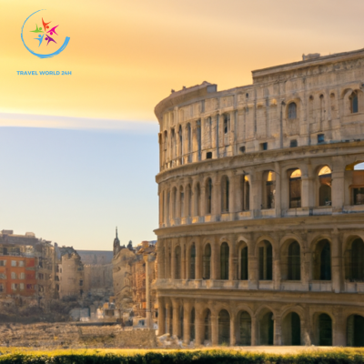 An image showcasing the grandeur of Rome's historic landmarks and museums
